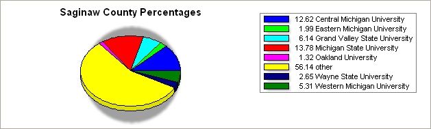 Saginaw county pie graph