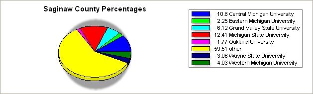 Saginaw county pie graph