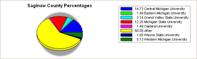 Saginaw county pie graph