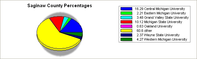 Saginaw county pie graph