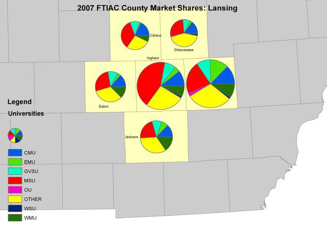 Lansing Market Counties Map