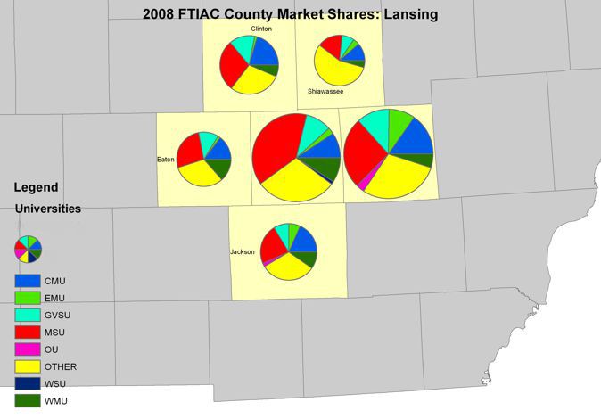 Lansing Market Counties Map