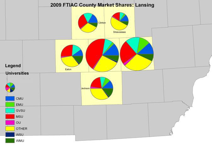 Lansing Market Counties Map