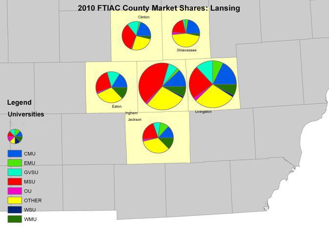 Lansing Market Counties Map