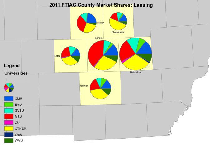 Lansing Market Counties Map
