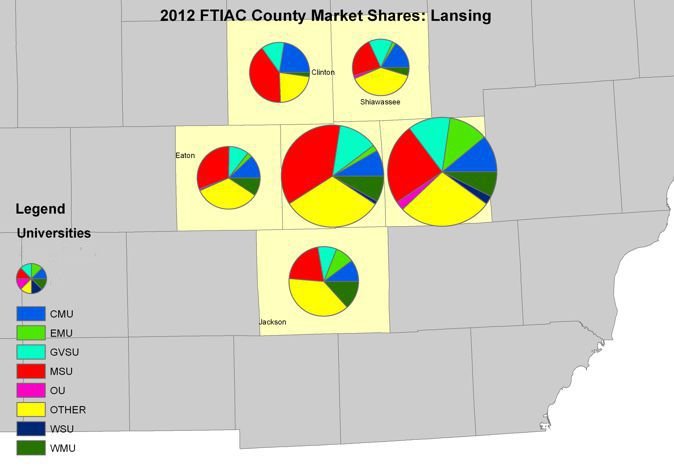 Lansing Market Counties Map